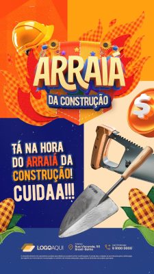 Story Material de Construção Arraiá da Construção PSD Editável