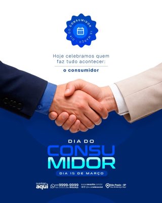 Dia do Consumidor 15 de Março Homens Aperto de Mãos PSD Editável