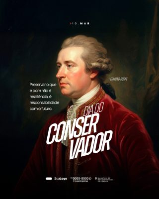 Dia do Conservador 10 de Março Edmund Burke PSD Editável