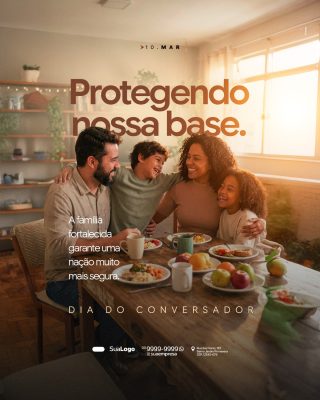 Dia do Conversador Protegendo Nossa Base Família Unida PSD Editável