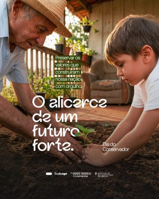 Dia do Conservador 10 Mar Alicerce do Futuro Plantando PSD Editável