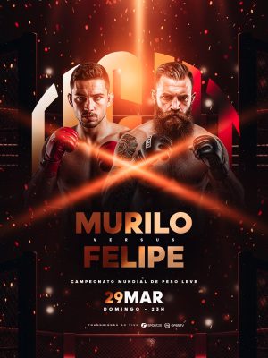 Luta Murilo versus Felipe Campeonato Mundial de Peso Leve PSD Editável