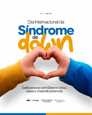 Dia Internacional da Síndrome de Down Conscientização PSD Editável