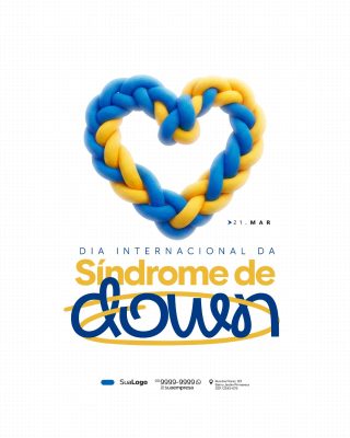 Síndrome de Down Dia Internacional Conscientização Banner Design PSD Editável