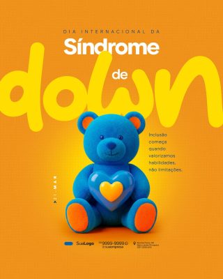Síndrome de Down Dia Internacional Inclusão e Habilidades PSD Editável