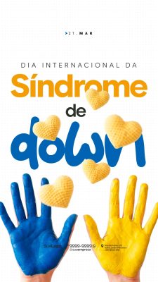 Dia Internacional da Síndrome de Down 21 Março Conscientização PSD Editável