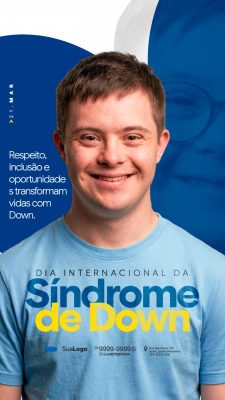 21 Mar Dia Internacional da Síndrome de Down Conscientização PSD Editável