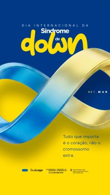 Dia Internacional da Síndrome de Down Tudo que importa é o coração PSD Editável