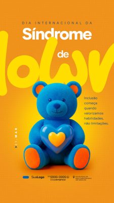 Síndrome de Down Dia Internacional Inclusão e Valorização PSD Editável