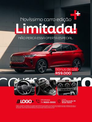 Concessionaria Novíssimo Carro Edição Limitada PSD Editável