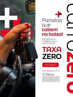 Concessionaria Taxa Zero Parcelas que Cabem no Bolso PSD Editável