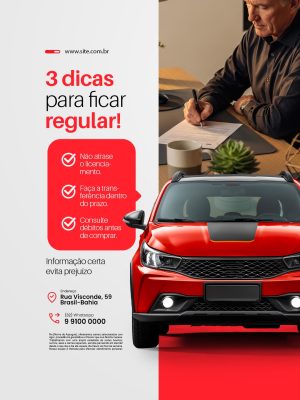 Automóvel 3 Dicas Para Ficar Regular Despachante PSD Editável