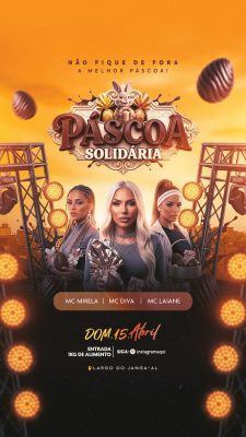 Flyer Páscoa Solidária Social Media Story PSD Editável