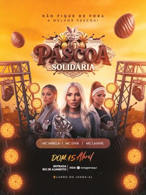 Flyer Páscoa Solidária Social Media Feed PSD Editável