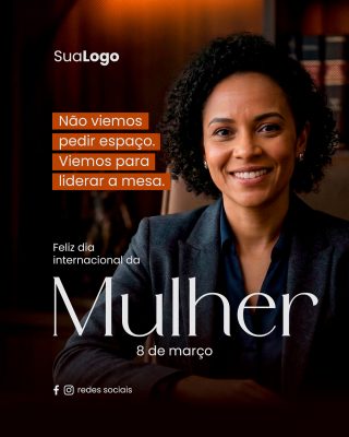 Mulher Feliz Dia Internacional da Mulher 8 de março PSD Editável