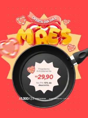 Oferta Dia das Mães Frigideira Antiaderente PSD Editável