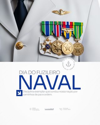Dia do Fuzileiro Naval 07 de Março Homenagem Forças Armadas PSD Editável