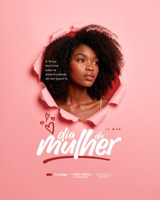 Dia da Mulher Autenticidade e Força Feminina Template PSD Editável