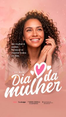Dia da Mulher 08 Março Ser Mulher é Resistir Template PSD Editável