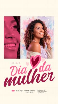 Dia da Mulher 08 de Março Celebração Especial PSD Editável