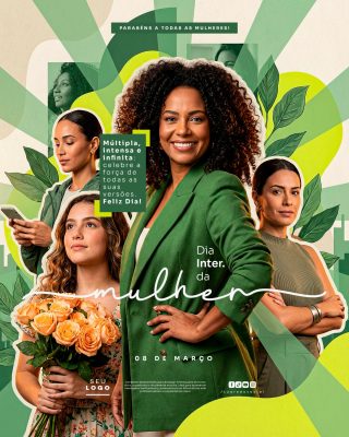Dia Internacional da Mulher Múltipla Intensa Infinita 08 de Março PSD Editável