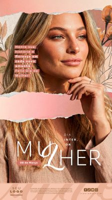 Mulher Honre sua História Feliz Dia da Mulher 08 de Março PSD Editável