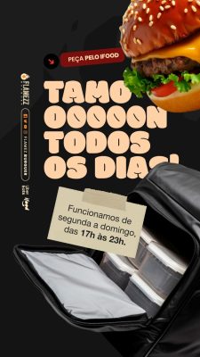 Story Hamburgueria   Tamo On Todos Os Dias PSD Editável