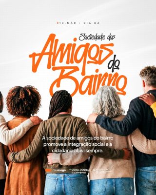 Dia da Sociedade dos Amigos do Bairro 10 de Março PSD Editável