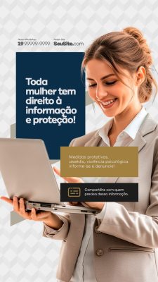 Story Escritório de Advocacia Toda Mulher Tem Direito à Informação PSD Editável