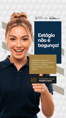 Story Estágio não é bagunça Direitos do estagiário Escritório de Advocacia PSD Editável