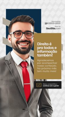 Story Escritório de Advocacia Direito é pra Todos e Informação Também  PSD Editável