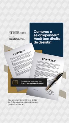 Story Escritório de Advocacia Direito de Desistência Compras Online PSD Editável