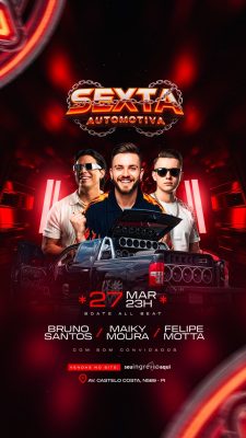 Story Flyer Próximos Shows Sexta Automotiva 27 Março PSD Editável
