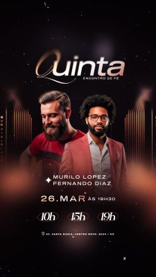 Story Flyer Quinta Encontro de Fé Murilo Lopez e Fernando Diaz PSD Editável