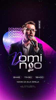 Story Domingo 29 Março Evento Culto Igreja PSD Editável