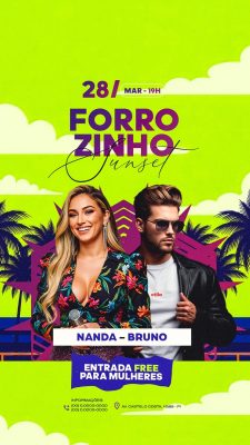 Story Flyer Próximos Shows Forrozinho Sunset 28 Março PSD Editável