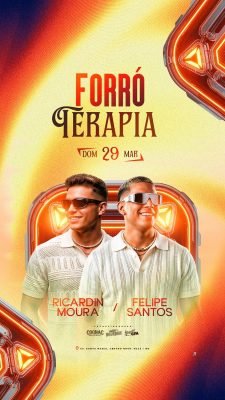 Story Flyer Próximos Shows Forró Terapia Dom 29 Mar Ricardin Moura e Felipe Santos PSD Editável