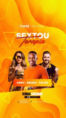 Story Flyer Próximos Shows Sextou Terapia 13 MAR PSD Editável
