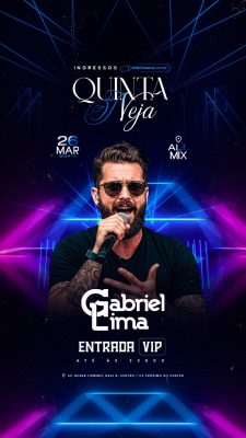 Story Flyer Próximos Shows Quinta Neja Gabriel Lima Show 26 Março PSD Editável