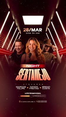 Story Flyer Próximos Shows Night Sertanejo 28 Março PSD Editável