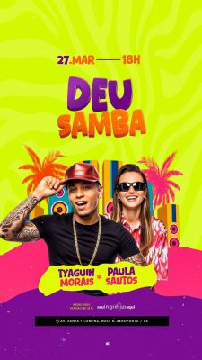 Story Flyer Próximos Shows Evento Deu Samba 27 Mar PSD Editável