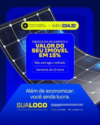 Energia Solar Aumenta o Valor do Seu Imóvel em 15% PSD Editável