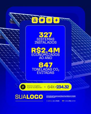 Energia Solar Dados e Oferta de Sistema Completo PSD Editável