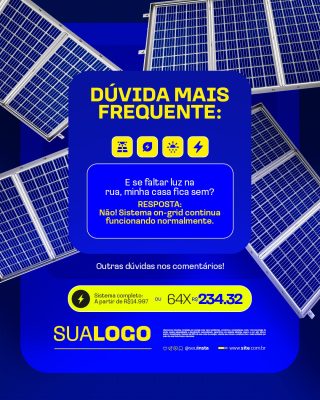 Energia Solar Dúvida Mais Frequente PSD Editável