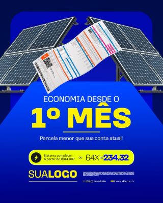 Energia Solar Economia Desde o 1 Mês PSD Editável
