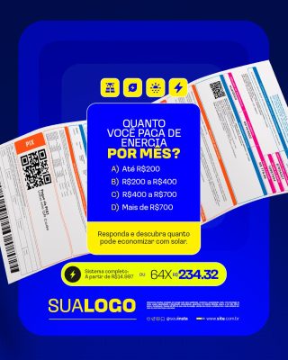 Energia Solar Quanto Você Paga por Mês PSD Editável