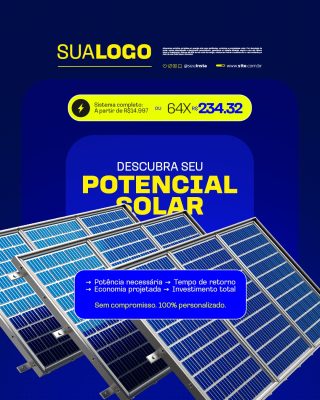 Energia Solar Potencial Solar Sistema Completo PSD Editável