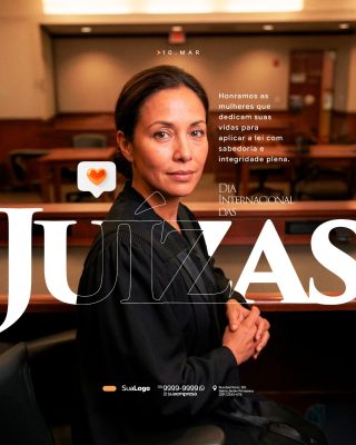 Dia Internacional das Juízas Homenagem 10 de Março PSD Editável