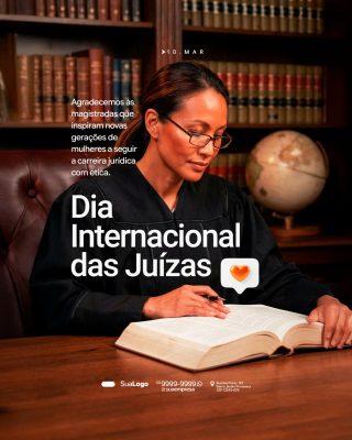 Dia Internacional das Juízas Homenagem e Reconhecimento PSD Editável