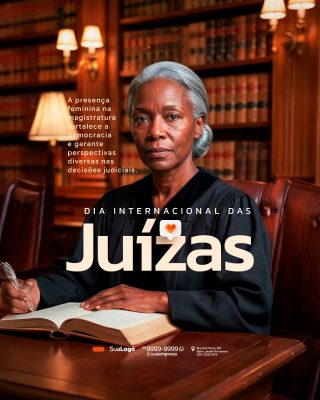 Dia Internacional das Juízas Força e Perspectivas na Justiça PSD Editável